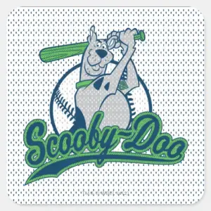 Scooby Doo Baseball Logo Square Sticker