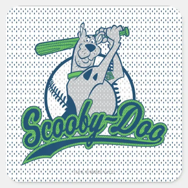 Scooby-Doo_Baseball_Logo_Square_Sticker_1 Scooby Doo Baseball Logo Square Sticker