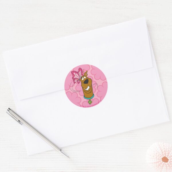 Scooby-Doo_Butterfly_Kisses_Classic_Round_Sticker_3 Scooby Doo Butterfly Kisses Classic Round Sticker