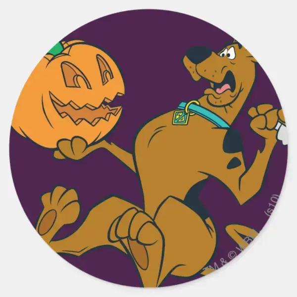 Scooby-Doo_Carving_Pumpkin_Classic_Round_Sticker_1 Scooby Doo Carving Pumpkin Classic Round Sticker