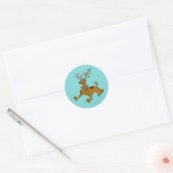 Scooby-Doo_Christmas_Holiday_Antlers_Classic_Round_Sticker_3 Scooby Doo Christmas Holiday Antlers Classic Round Sticker