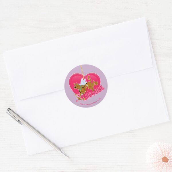 Scooby-Doo_Cupid_-_Be_Mine_Classic_Round_Sticker_3 Scooby Doo Cupid Be Mine Classic Round Sticker