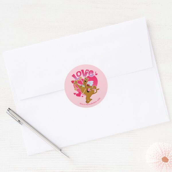 Scooby-Doo_Cupid_-_Love_Classic_Round_Sticker_3 Scooby Doo Cupid Love Classic Round Sticker