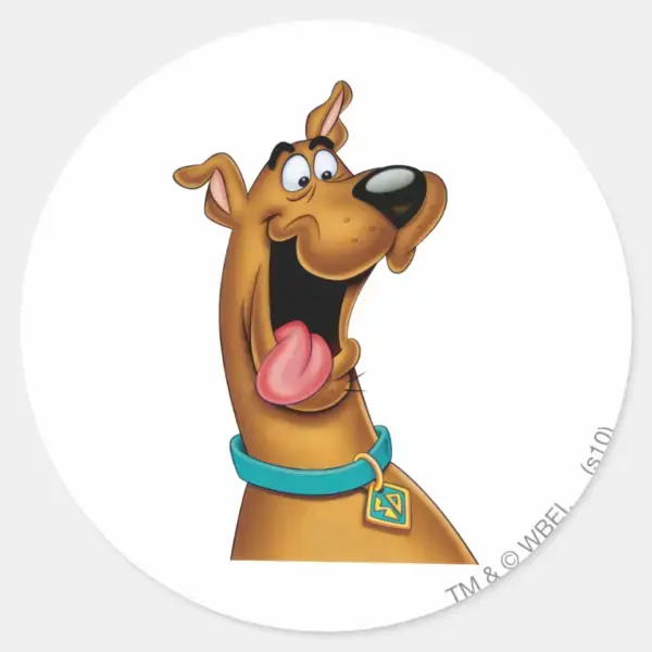 Scooby-Doo_Excited_Face_Classic_Round_Sticker_1 Scooby Doo Excited Face Classic Round Sticker