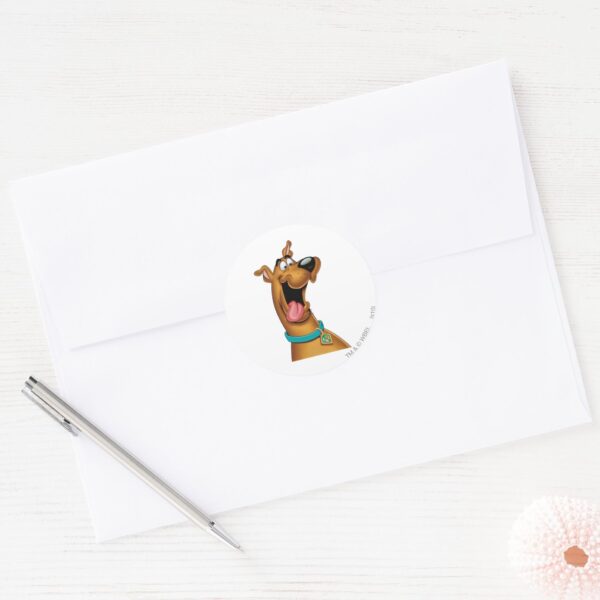 Scooby-Doo_Excited_Face_Classic_Round_Sticker_3 Scooby Doo Excited Face Classic Round Sticker