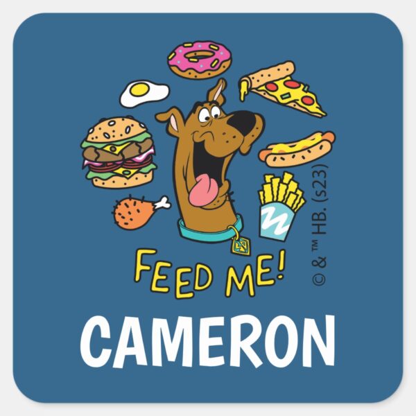 Scooby-Doo_Feed_Me!_Square_Sticker_1 Scooby Doo Feed Me Square Sticker