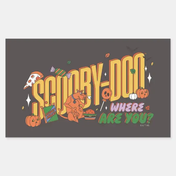 Scooby-Doo_Halloween_Snack_Logo_Rectangular_Sticker_1 Scooby Doo Halloween Snack Logo Rectangular Sticker
