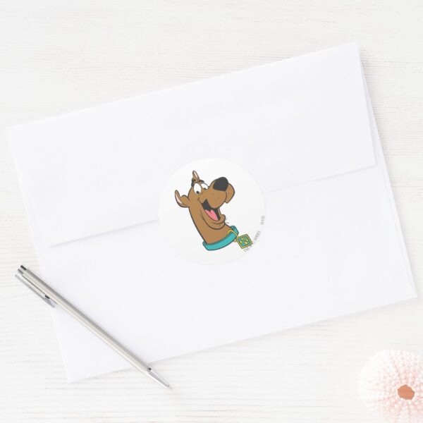 Scooby-Doo_Happy_Face_Classic_Round_Sticker_3 Scooby Doo Happy Face Classic Round Sticker