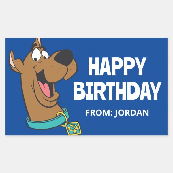 Scooby-Doo_Happy_Face___Happy_Birthday_Rectangular_Sticker_1 Scooby Doo Happy Face Happy Birthday Rectangular Sticker