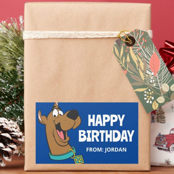 Scooby-Doo_Happy_Face___Happy_Birthday_Rectangular_Sticker_6 Scooby Doo Happy Face Happy Birthday Rectangular Sticker