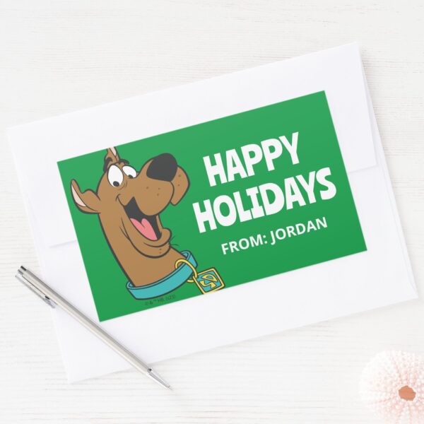 Scooby-Doo_Happy_Face___Personalized_Rectangular_Sticker_3 Scooby Doo Happy Face Personalized Rectangular Sticker