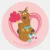 Scooby Doo Holding Heart Lolipops Classic Round Sticker