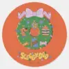 Scooby Doo Holiday Snack Wreath Graphic Classic Round Sticker