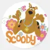 Scooby Doo In Flowers Classic Round Sticker