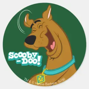 Scooby Doo Laughing Classic Round Sticker
