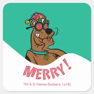 Scooby Doo Merry Laughter Square Sticker
