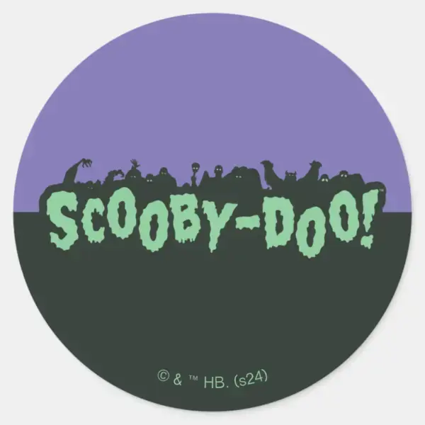 Scooby-Doo!_Monster_Silhouette_Logo_Classic_Round_Sticker_1 Scooby Doo Monster Silhouette Logo Classic Round Sticker