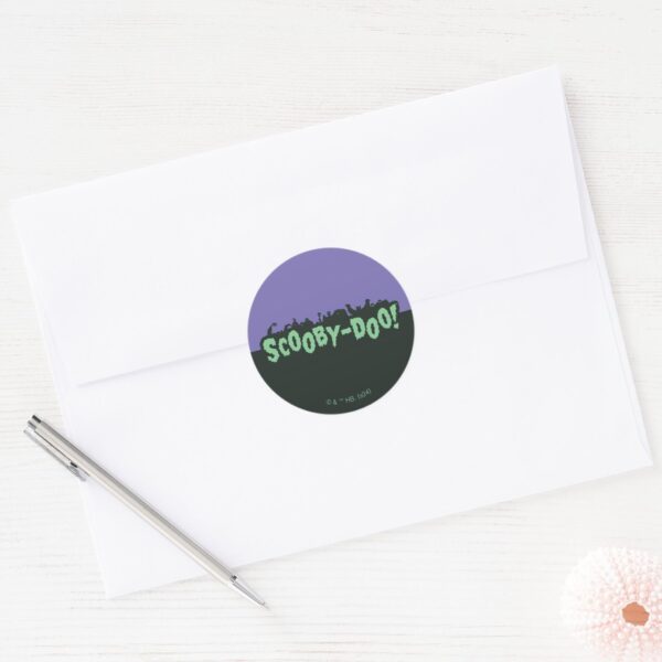 Scooby-Doo!_Monster_Silhouette_Logo_Classic_Round_Sticker_3 Scooby Doo Monster Silhouette Logo Classic Round Sticker
