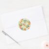 Scooby Doo Mystery Machine Flower Pattern Classic Round Sticker