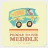 Scooby Doo Mystery Machine Peddle To The Meddle Square Sticker