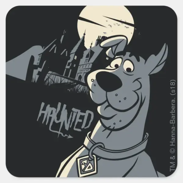 Scooby-Doo_Noir_Haunted_Mansion_Graphic_Square_Sticker_1 Scooby Doo Noir Haunted Mansion Graphic Square Sticker