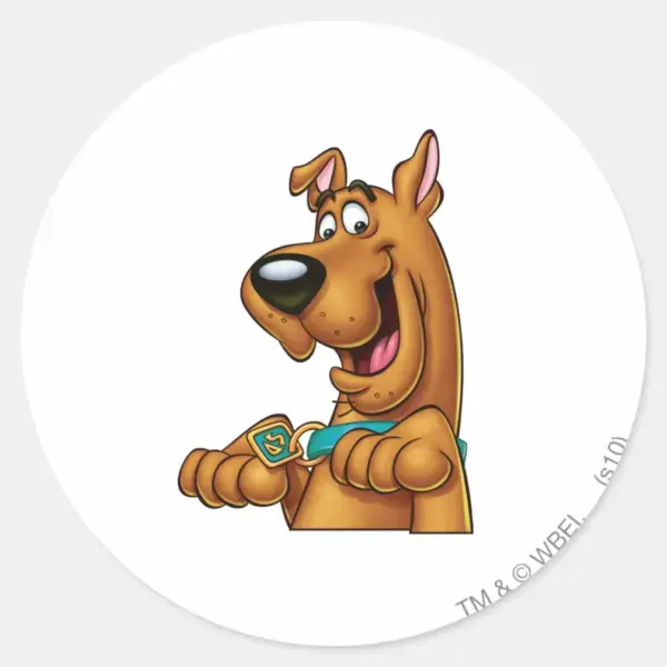 Scooby-Doo_Paws_Up_Classic_Round_Sticker_1 Scooby Doo Paws Up Classic Round Sticker