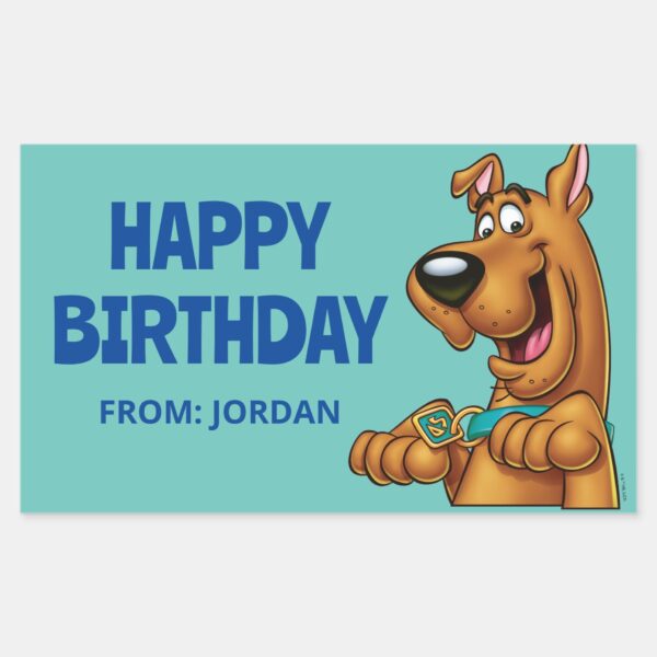 Scooby-Doo_Paws_Up___Happy_Birthday_Rectangular_Sticker_1 Scooby Doo Paws Up Happy Birthday Rectangular Sticker