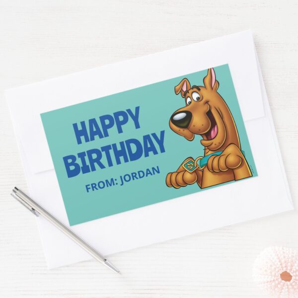 Scooby-Doo_Paws_Up___Happy_Birthday_Rectangular_Sticker_3 Scooby Doo Paws Up Happy Birthday Rectangular Sticker