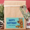 Scooby Doo Paws Up Happy Birthday Rectangular Sticker