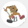 Scooby Doo Playing Hockey Classic Round Sticker