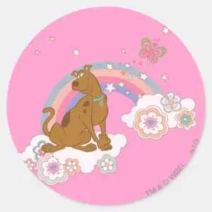 Scooby Doo Rainbow Butterfly Classic Round Sticker