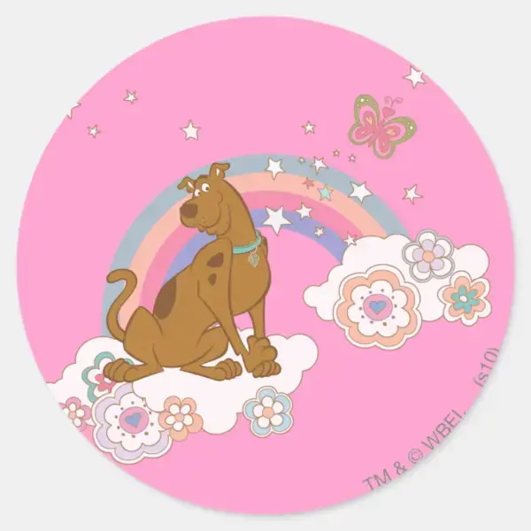 Scooby-Doo_Rainbow_Butterfly_Classic_Round_Sticker_1 Scooby Doo Rainbow Butterfly Classic Round Sticker