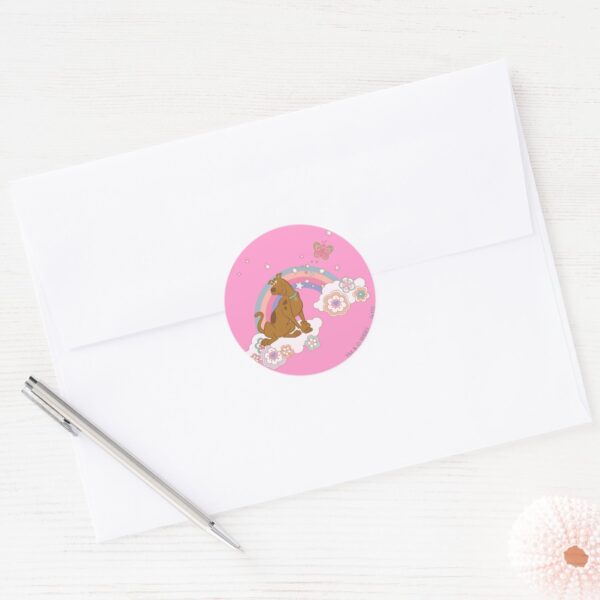 Scooby-Doo_Rainbow_Butterfly_Classic_Round_Sticker_3 Scooby Doo Rainbow Butterfly Classic Round Sticker