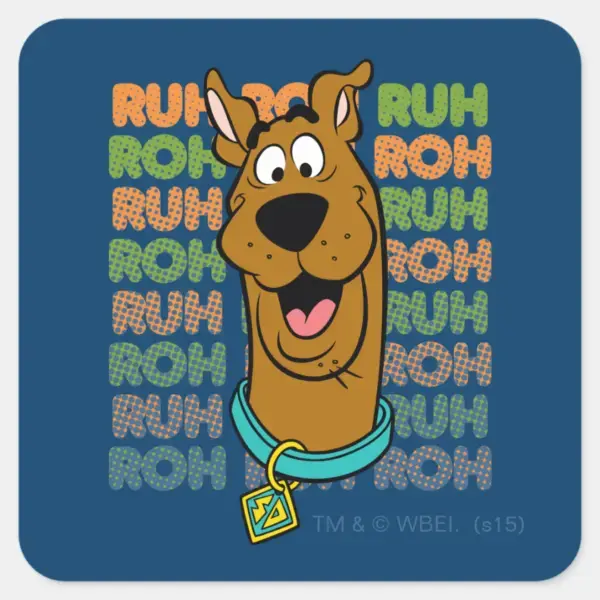 Scooby-Doo_Ruh_Roh_Square_Sticker_1 Scooby Doo Ruh Roh Square Sticker