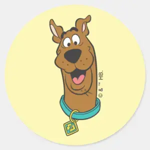 Scooby Doo Smiling Face Classic Round Sticker