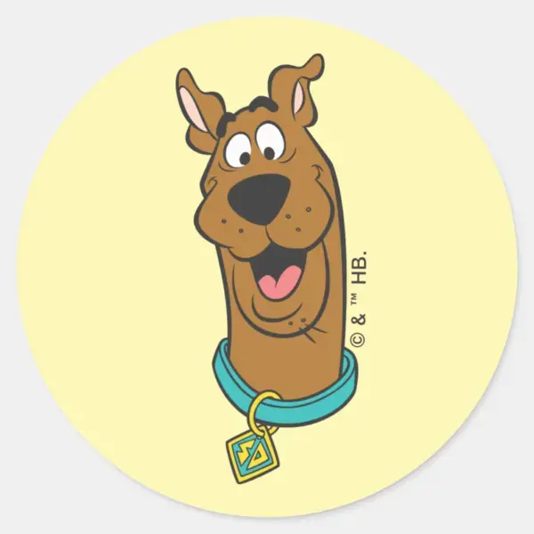 Scooby-Doo_Smiling_Face_Classic_Round_Sticker_1 Scooby Doo Smiling Face Classic Round Sticker