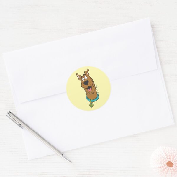 Scooby-Doo_Smiling_Face_Classic_Round_Sticker_3 Scooby Doo Smiling Face Classic Round Sticker