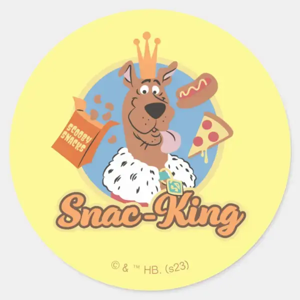 Scooby-Doo_Snac-King_Classic_Round_Sticker_1 Scooby Doo Snac King Classic Round Sticker
