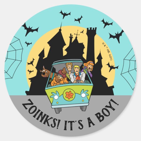 Scooby-Doo_Spooktacular_Halloween_Baby_Shower_Classic_Round_Sticker_1 Scooby Doo Spooktacular Halloween Baby Shower Classic Round Sticker