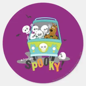 Scooby Doo Spooky Mystery Machine Classic Round Sticker