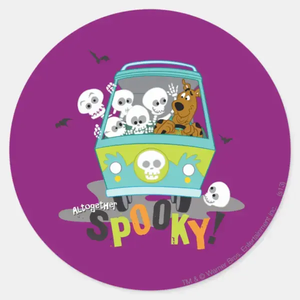 Scooby-Doo_Spooky_Mystery_Machine_Classic_Round_Sticker_1 Scooby Doo Spooky Mystery Machine Classic Round Sticker
