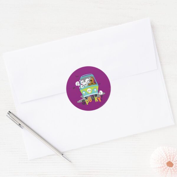 Scooby-Doo_Spooky_Mystery_Machine_Classic_Round_Sticker_3 Scooby Doo Spooky Mystery Machine Classic Round Sticker