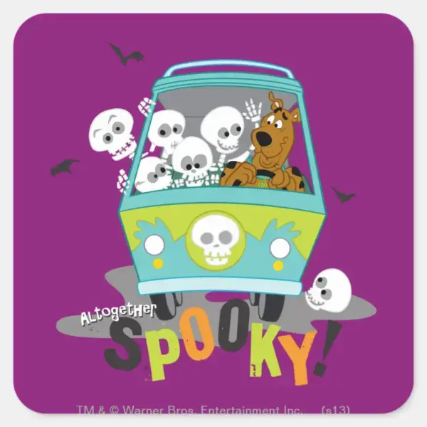 Scooby-Doo_Spooky_Mystery_Machine_Square_Sticker_1 Scooby Doo Spooky Mystery Machine Square Sticker