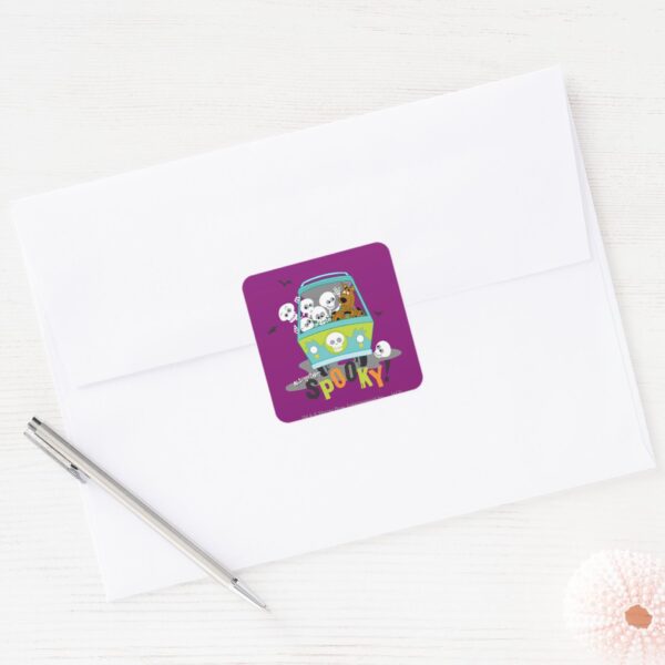 Scooby-Doo_Spooky_Mystery_Machine_Square_Sticker_3 Scooby Doo Spooky Mystery Machine Square Sticker