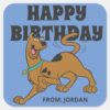 Scooby Doo Tail Wag Happy Birthday Square Sticker