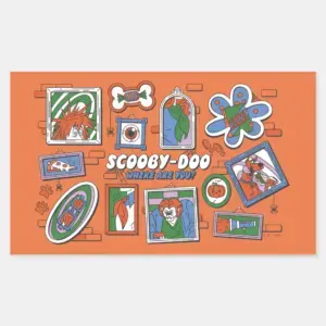 Scooby Doo Wall Of Halloween Picture Frames Rectangular Sticker