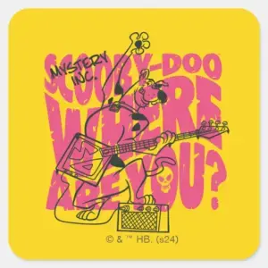 Scooby Doo Where Are You Punk Guitar Riff Square Sticker