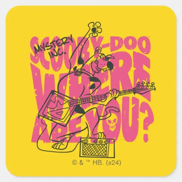 Scooby-Doo_Where_Are_You_Punk_Guitar_Riff_Square_Sticker_1 Scooby Doo Where Are You Punk Guitar Riff Square Sticker