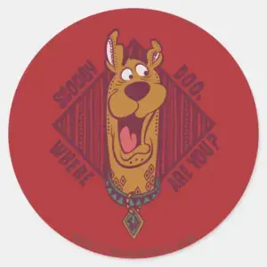 Scooby Doo Where Are You Tribal Graphic Classic Round Sticker