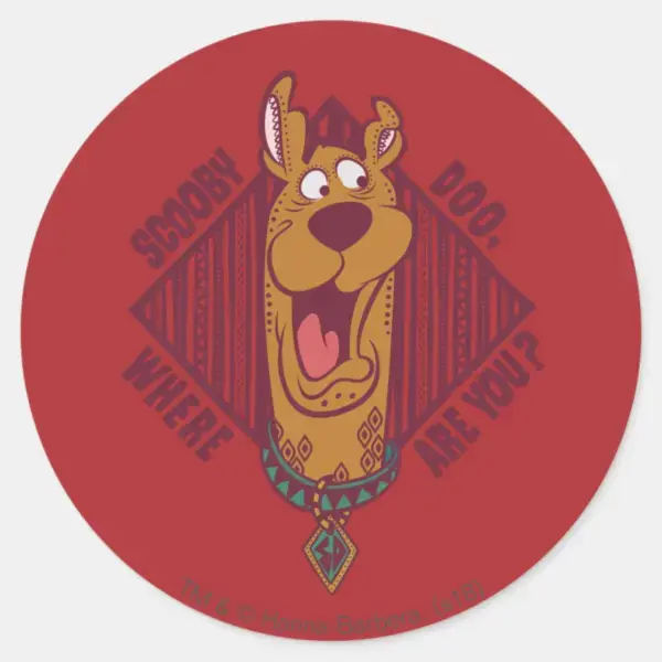 Scooby-Doo_Where_Are_You_Tribal_Graphic_Classic_Round_Sticker_1 Scooby Doo Where Are You Tribal Graphic Classic Round Sticker